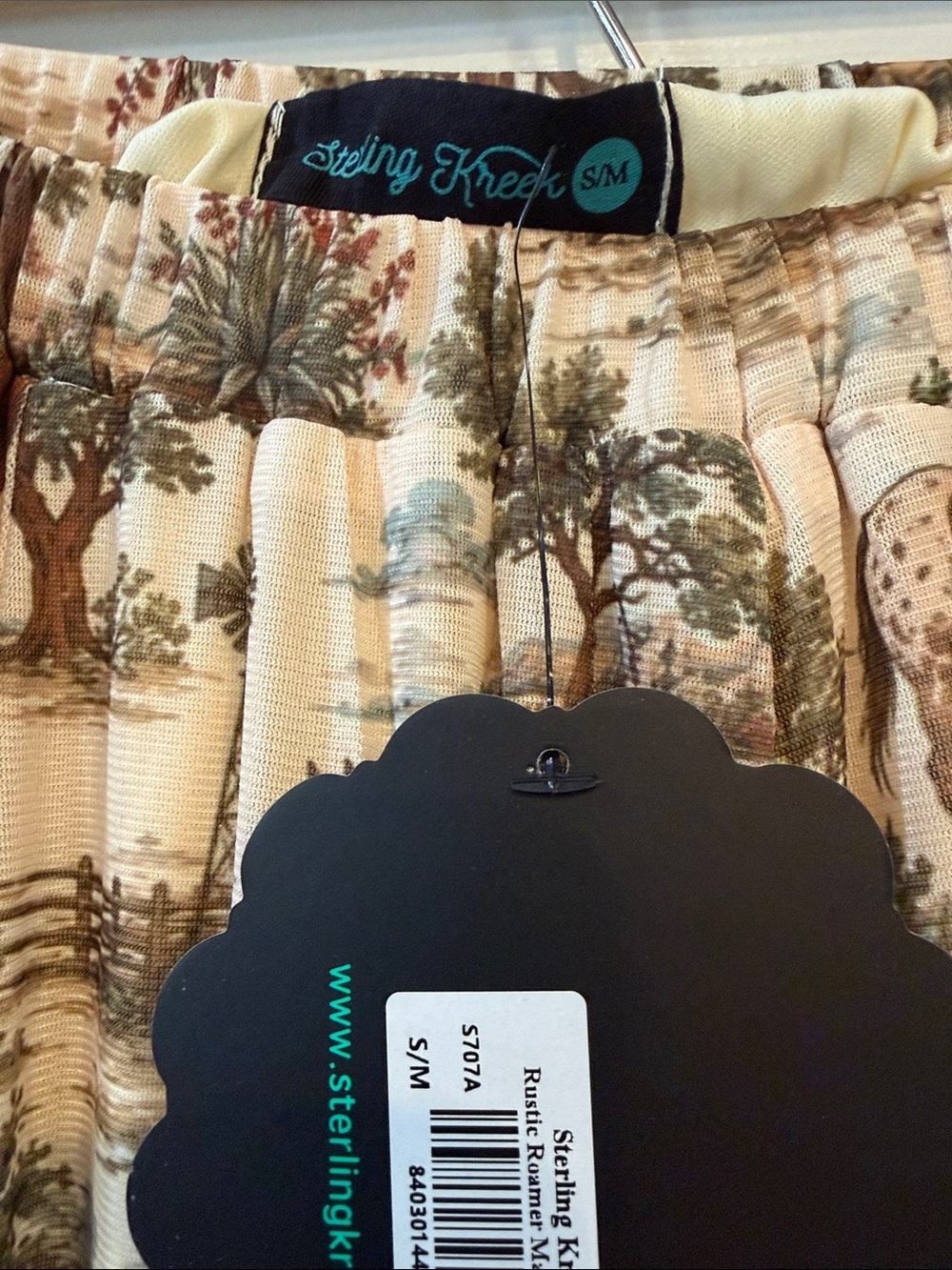 NWT Boho Cream Horse-Print Maxi Skirt - Women's Country Maxi - Picture 3 of 7